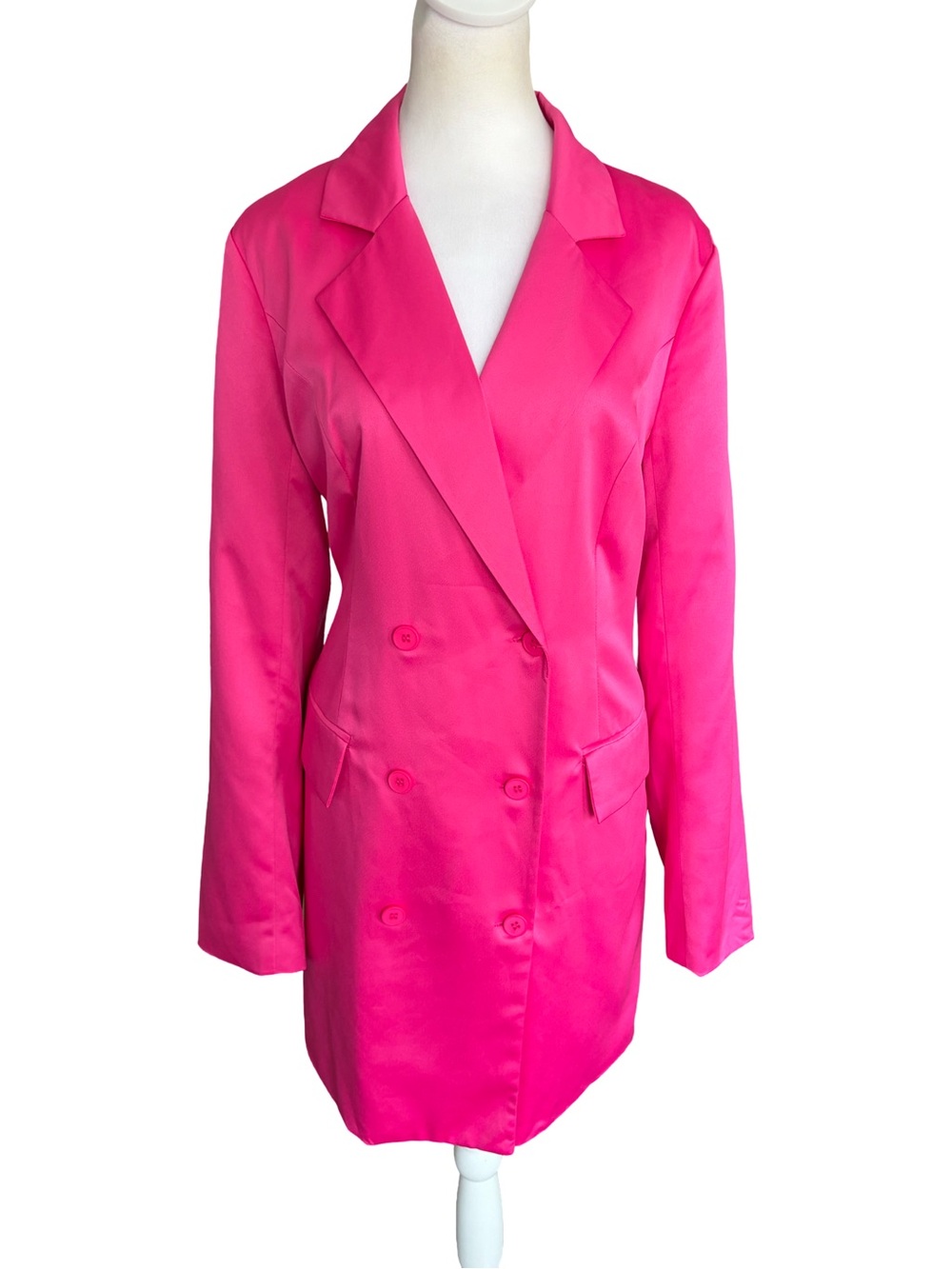 NWT Sugar Lips Leena Keep It Cool Oversized Blazer Dress Fuschia - Picture 3 of 15